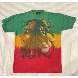Vintage Bob Marley Tie Dye Graphic Rap Tee T-Shirt Mens M 2007 Zion Rasta 🔥
